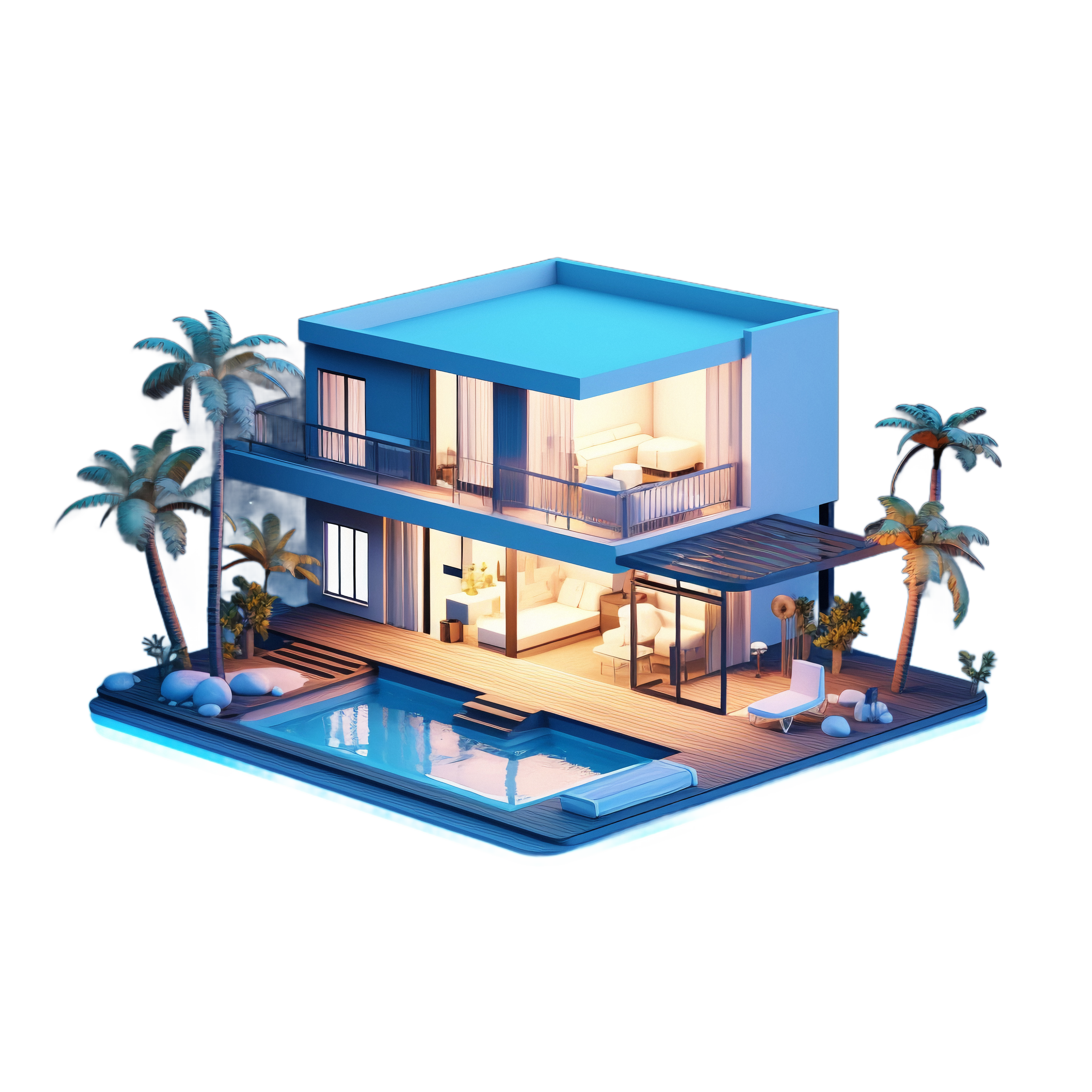 AuraNest smart home isometric visualization