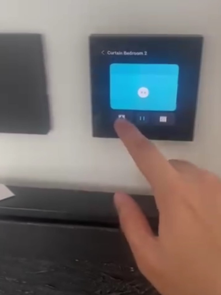 Bedroom curtain touch panel — AuraNest smart home
