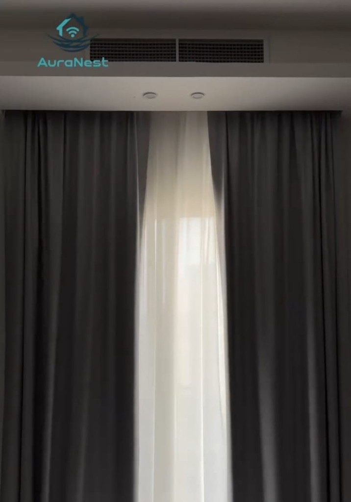 Motorised curtains with ceiling HVAC — AuraNest UAE